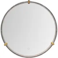 Zumaline Runder LED-Badezimmerspiegel mit Beleuchtung, Durchmesser 60 cm, 756 lm, 3000+4000+6000 K, Schutzart IP44, schwarz, transparent - LUSTRO D2532