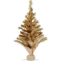 Northio Goldener künstlicher Weihnachtsbaum 60 cm mit stabilem Fuß