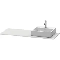Duravit XSquare Konsole, 1 Ausschnitt rechts, 1400x16x550mm, XS060GR3636, Farbe: Weiß Seidenmatt Lack