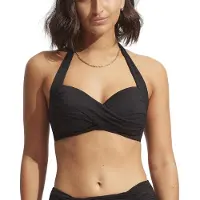 Seafolly - Women's Collective Twist Soft Cup Halter - Bikini-Top Gr 34 schwarz