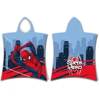 Tinisu Spiderman Kinder Poncho weich kuschelig 50 x 110 cm Kuscheldecke