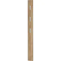 Germania Garderobenpaneel, MDF melaminharzbeschichtet, 3 ausklappbare Haken, ca. B 150 x T 30 x H 1700 mm, Navarra-Eiche