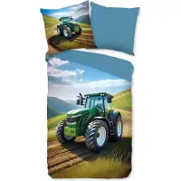 TRAUMSCHLAF Bettwäsche Traktor green 135x200 cm + 80x80 cm