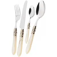 Casa Bugatti ALDAMS4250 Aladdin Table Cutlery SteelABS Ivory 39 x 27 x 5 cm 24Piece