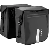 Wiltec Doppel Gepäckträgertasche 37 x 16 x 51 cm, Fahrradtasche Gepäckträger 46 l Stauraum, wasserresistente Fahrrad Tasche, Gepäcktasche mit seitlichen Taschen