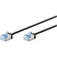 Goobay Ultraflexibles CAT 6A Patchkabel, slim, U/FTP, schwarz