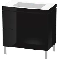 Duravit Waschtischunterschrank c-bonded L-Cube 80x48cm, o HL, sw hgl, 2 Ausz., steh.