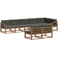 vidaXL Outdoor-Sofagarnitur 8 stk. Natur und Anthrazit
