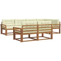 vidaXL Outdoor-Sofagarnitur 8 stk. Natur und Creme