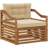 vidaXL Outdoor-Sofa Natur und Beige