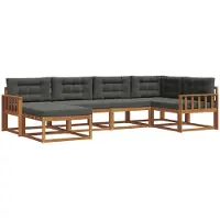 vidaXL Outdoor-Sofagarnitur 6 stk. Natur und Anthrazit