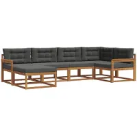 vidaXL Outdoor-Sofagarnitur 6 stk. Natur und Anthrazit