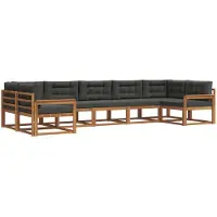 vidaXL Outdoor-Sofagarnitur 7 stk. Natur und Anthrazit