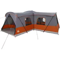 vidaXL Zelt für 16 Personen Grau und Orange 680 x 510 x 210 cm