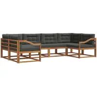 vidaXL Outdoor-Sofagarnitur 6 stk. Natur und Anthrazit