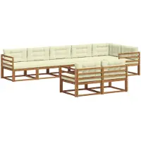 vidaXL Outdoor-Sofagarnitur 8 Stk. Natur und Creme