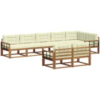 vidaXL Outdoor-Sofagarnitur 8 Stk. Natur und Creme