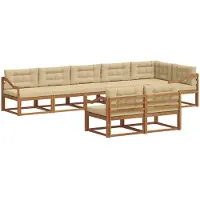 vidaXL Outdoor-Sofagarnitur 8 stk. Natur und Beige