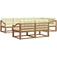 vidaXL Outdoor-Sofagarnitur 8 stk. Natur und Creme