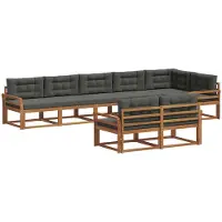 vidaXL Outdoor-Sofagarnitur 8 Stk. Natur und Anthrazit