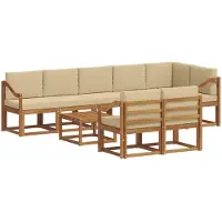vidaXL Outdoor-Sofagarnitur 9 stk. Natur und Beige