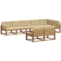 vidaXL Outdoor-Sofagarnitur 8 Stk. Natur und Beige