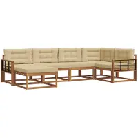 vidaXL Outdoor-Sofagarnitur 6 stk. Natur und Beige