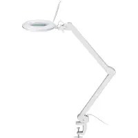 Goobay LED-Klemm-Lupenleuchte, 10 W - 800 lm, Helligkeit & Lichtfarbe einstellbar, 127 mm Glaslinse, 1,75-fache Vergrößerung, 3 Dioptrien