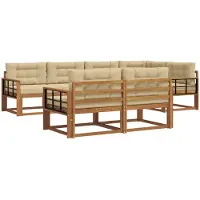 vidaXL Outdoor-Sofagarnitur 8 stk. Natur und Beige