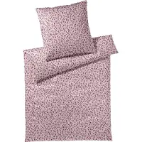 Elegante Mako-Satin-Bettwäsche-Garnitur Leolook Farbe Rose-Bordeaux Größe 135x200+80x80