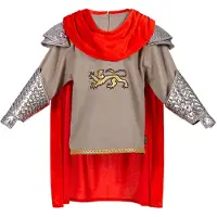 Souza Kostüm - König - Artus - Grauer/Rot - - 8-10 Jahre (128-140) - Kostüme