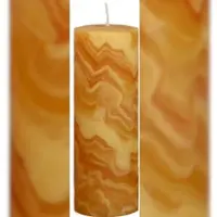 Kopschitz Kerzen 100% Bienenwachskerzen marmoriert Natur 200 x 70 mm, 1 Stück