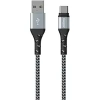 Energizer , USB-A / USB-C Kabel 2 m Nylon geflochten knickfest, Schwarz