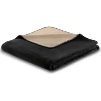 Biederlack Wohndecke Doubleface 150x200 cm | schwarz-palisade - schwarz