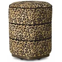 Casa Padrino Luxus Hocker Leopard / Bronze H. 54 cm - Luxus Hotel Möbel
