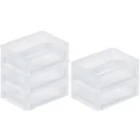Proregal SparSet 5 x Transparenter Eurobehälter BasicLine Mit Geschlossenem Griff HxBxT 7 x 15 x 20 cm 1,3 Liter Eurobox Transportbox