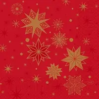 Duni GmbH Duni Servietten 1/4-Falz, 33x33 cm, rot, "Stargazing" | Packung (250 Stück)
