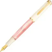 Pelikan Füller Classic M200 Cherry Blossom, Feder F, aus Edelharz, rosa/weiß, vergoldet