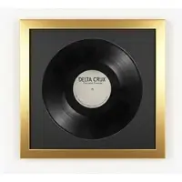 K-Möbel Schallplatten Rahmen Gold 40x40cm mit Schwarzem Passepartout für die Vinyl