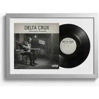K-Möbel Schallplatten Rahmen Silber 40x60cm mit Weißem Passepartout für Vinyl & Cover