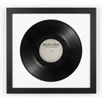 K-Möbel Schallplatten Rahmen Schwarz 40x40cm 2er Set mit Weißem Passepartout für die Vinyl