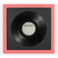 K-Möbel Schallplatten Rahmen Rot 40x40cm mit Schwarzem Passepartout für die Vinyl