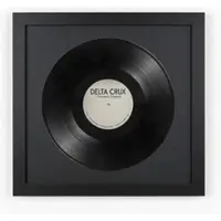 K-Möbel Schallplatten Rahmen Schwarz 40x40cm 2er Set mit Schwarzem Passepartout für die Vinyl