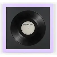 K-Möbel Schallplatten Rahmen Flieder 40x40cm mit Schwarzem Passepartout für die Vinyl