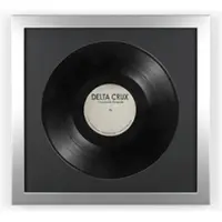K-Möbel Schallplatten Rahmen Silber 40x40cm 2er Set mit Schwarzem Passepartout für die Vinyl