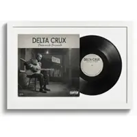 K-Möbel Schallplatten Rahmen Weiß 40x60cm mit Weißem Passepartout für Vinyl & Cover
