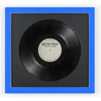 K-Möbel Schallplatten Rahmen Royalblau 40x40cm mit Schwarzem Passepartout für die Vinyl