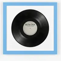K-Möbel Schallplatten Rahmen Blau 40x40cm mit Weißem Passepartout für die Vinyl