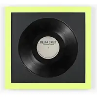 K-Möbel Schallplatten Rahmen Grün 40x40cm 2er Set mit Schwarzem Passepartout für die Vinyl