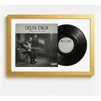 K-Möbel Schallplatten Rahmen Gold 40x60cm 2er Set mit Weißem Passepartout für Vinyl & Cover